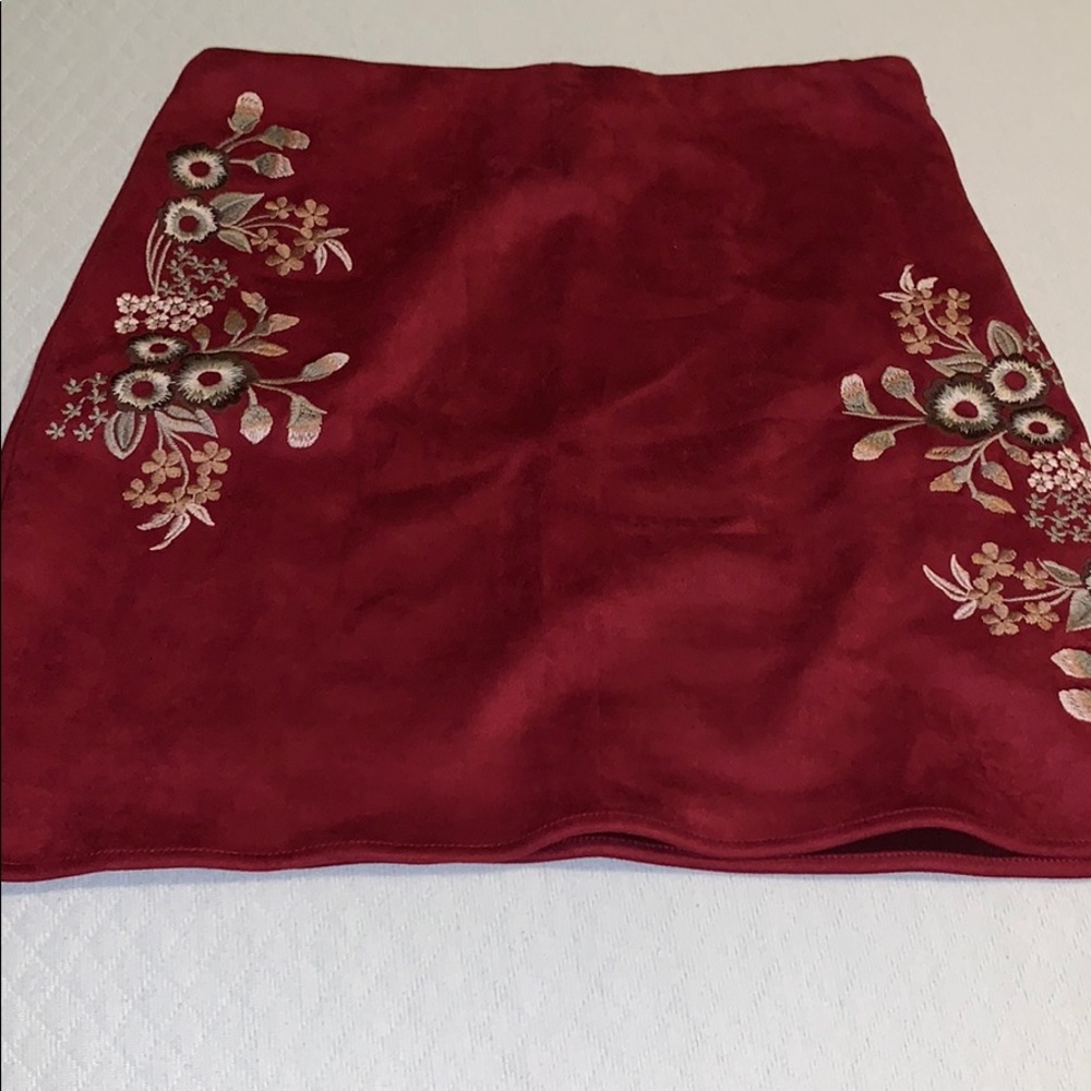 Wine with Flower Patterned Skirt